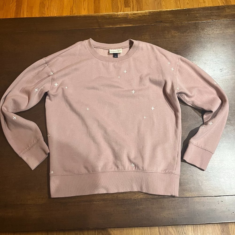 Universal Threads (Target) Embroidered Blush Pink Fleece Sweatshirt